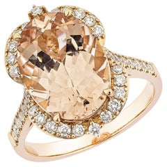 Sunita Nahata Morganit 4.79ct. Fancy Ring aus 18KRG mit weißem Diamant.