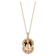 Sunita Nahata Morganite 4.83ct. Pendant in 18KRG with White Diamond.