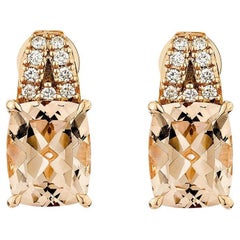Sunita Nahata Morganite 5.15ct. Drop Earring in 18KRG with Diamond.