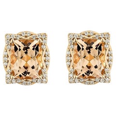 Sunita Nahata Morganite 5.36ct. Orecchino con diamante in 18KRG.