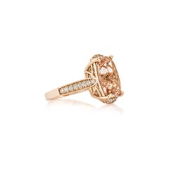 Sunita Nahata Morganite 5.87ct. Fancy Ring in 18KRG with Diamond.