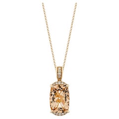 Sunita Nahata Morganite 5.88 carats Pendentif 18 carats avec diamant blanc.