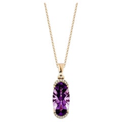 Sunita Nahata Ametista 5.92ct. Ciondolo in oro rosa 14 carati con diamanti.