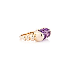 Sunita Nahata Amethyst 6.65ct. Fancy Ring in 18KRG with White Diamond.