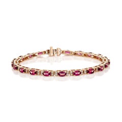 Sunita Nahata Rodolita 6.75ct. Pulsera de oro rosa de 14 quilates con diamante.