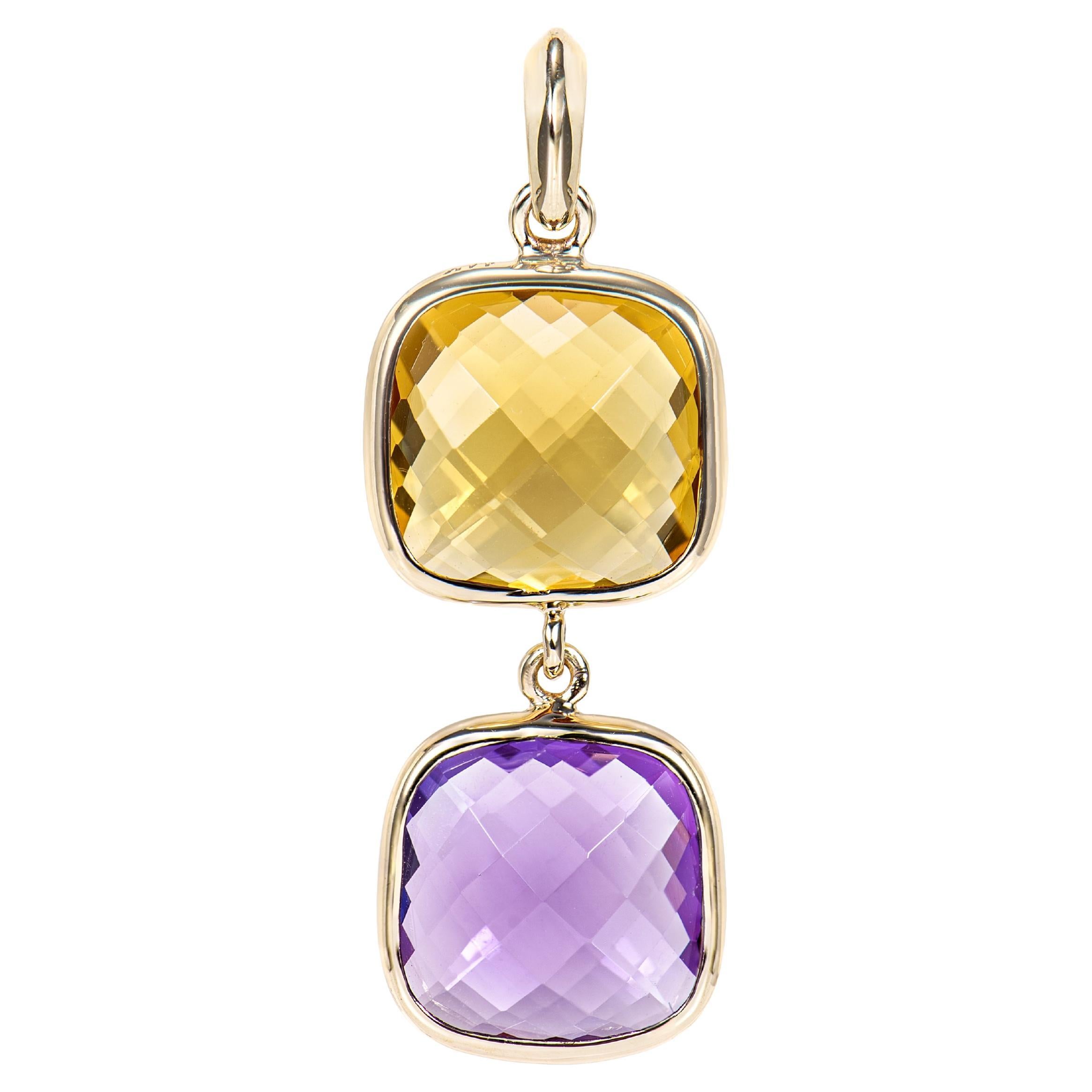 Sunita Nahata Ametista e Citrino 6,93ct. Ciondolo in 14KYG.