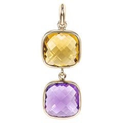 Sunita Nahata améthyste et citrine 6,93 carats Pendentif en 14KYG.