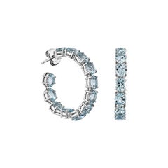 Sunita Nahata Acquamarina 6.96ct. Orecchini a goccia in 14KWG con diamante.