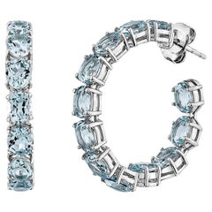 Sunita Nahata Acquamarina 6.96ct. Orecchini a goccia in 14KWG con diamante.