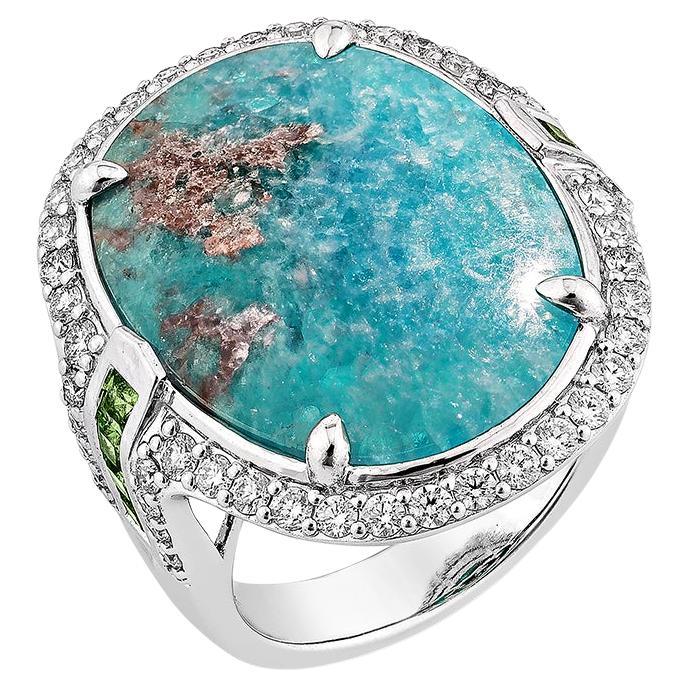 Sunita Nahata Paraiba 8.50 carats Bague fantaisie en 18 carats avec tsavorite et diamants