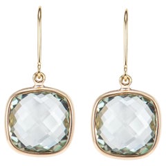 Quarzo menta Sunita Nahata 9.37ct. Orecchini in oro giallo 14 carati.