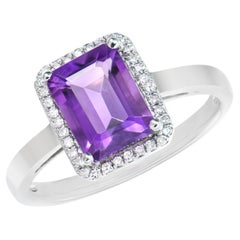 Sunita Nahata Amethyst 1.40 Karat. Fancy Ring aus 18KWG mit weißem Diamant.