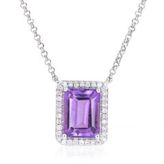 Sunita Nahata Amethyst 1.40ct. Pendentif 18 carats avec diamant blanc.