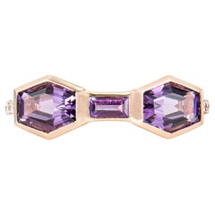 Sunita Nahata Amethyst 1.49ct. Fancy Ring in 14Karat Rose Gold with Diamond.