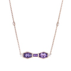 Sunita Nahata Amethyst 1.58ct. Pendant in 14Karat Rose Gold with Diamond.