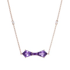Sunita Nahata Amethyst 1.64ct. Pendant in 14KRG with Diamond.