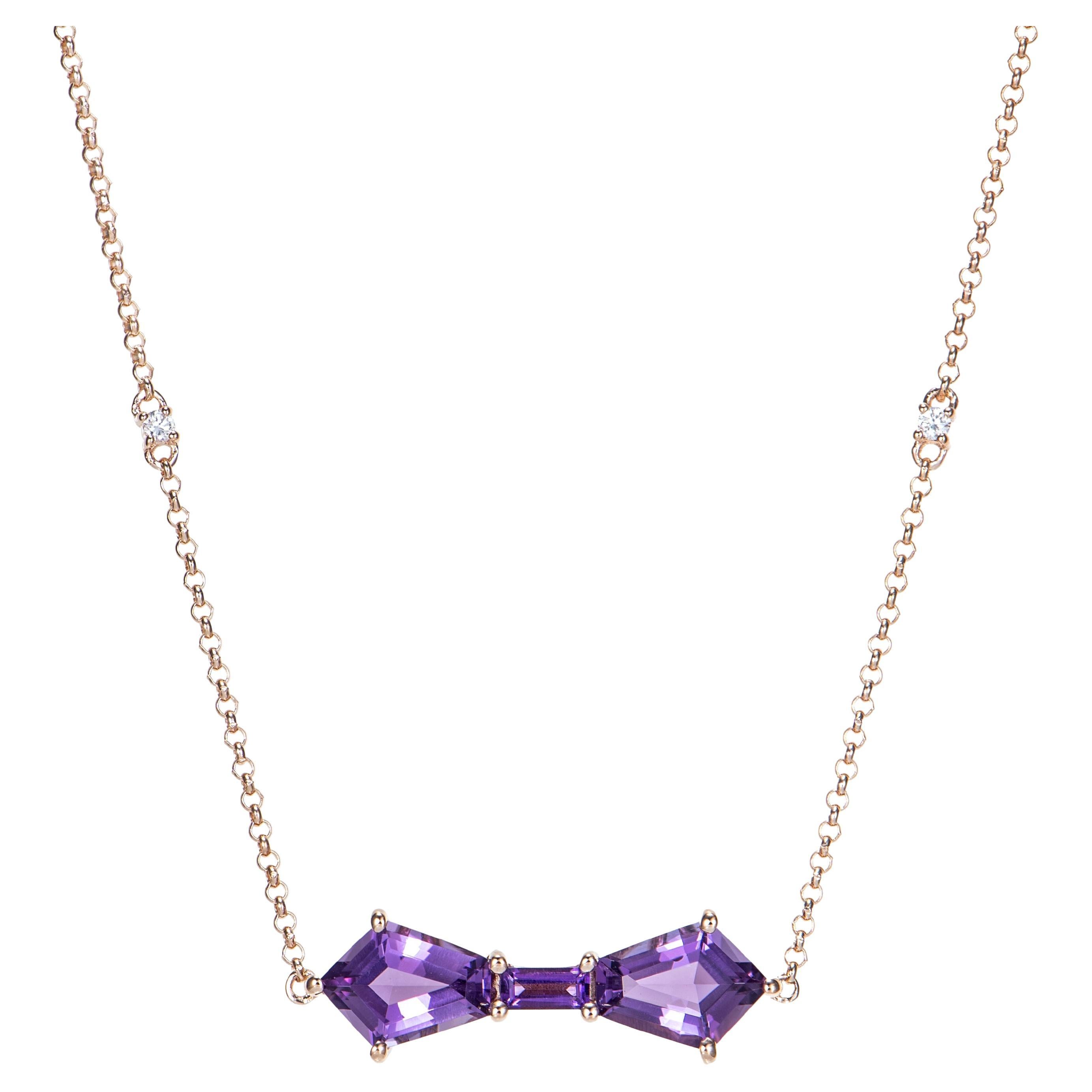 Sunita Nahata Ametista 1.64ct. Ciondolo in 14KRG con diamante.