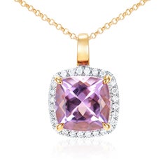 Sunita Nahata Amethyst 1.96ct. Pendentif en 18 carats avec diamant blanc.