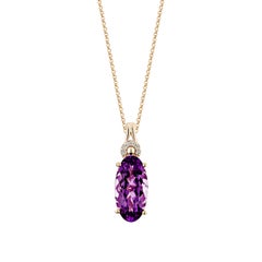 Sunita Nahata Ametista 6.22ct. Ciondolo in oro rosa 14 carati con diamante.