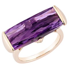 Sunita Nahata Amatista 9.97ct. Anillo de fantasía en oro rosa de 14 quilates con diamante.