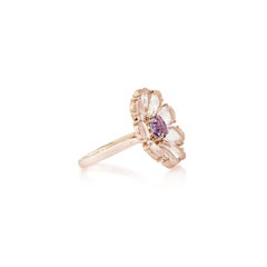 Sunita Nahata Amethyst and Rose Quartz 6.54ct. Fancy Ring in 14K Rose Gold.