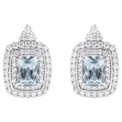 Sunita Nahata, clous d'oreilles aigue-marine 1,57 carat en or 18 carats avec diamants