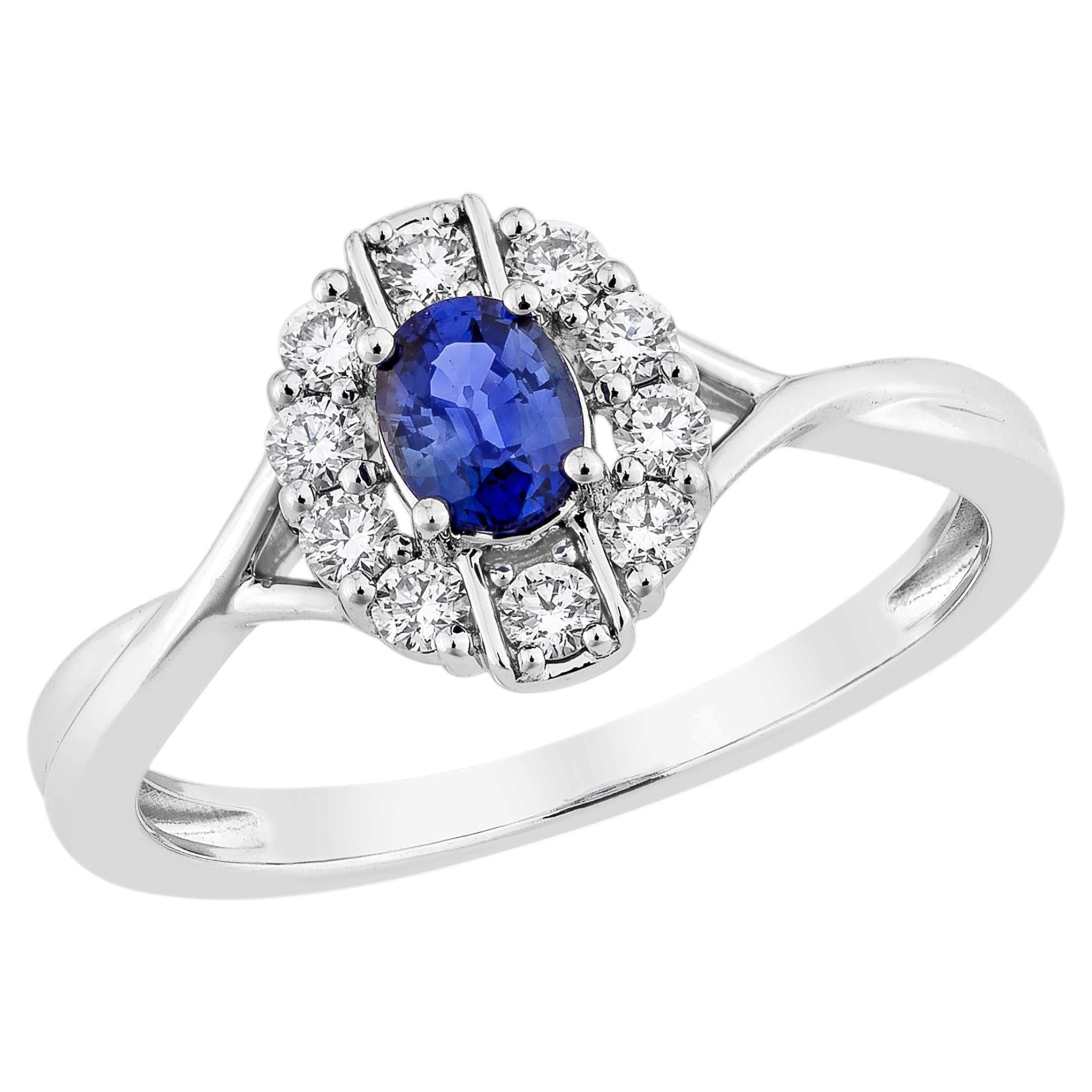 Sunita Nahata Blauer Saphir 0.35ct. Fancy Ring aus 18KWG mit Diamant.