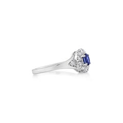 Sunita Nahata Blue Sapphire 0.38ct. Fancy Ring in 18KWG with Diamond.