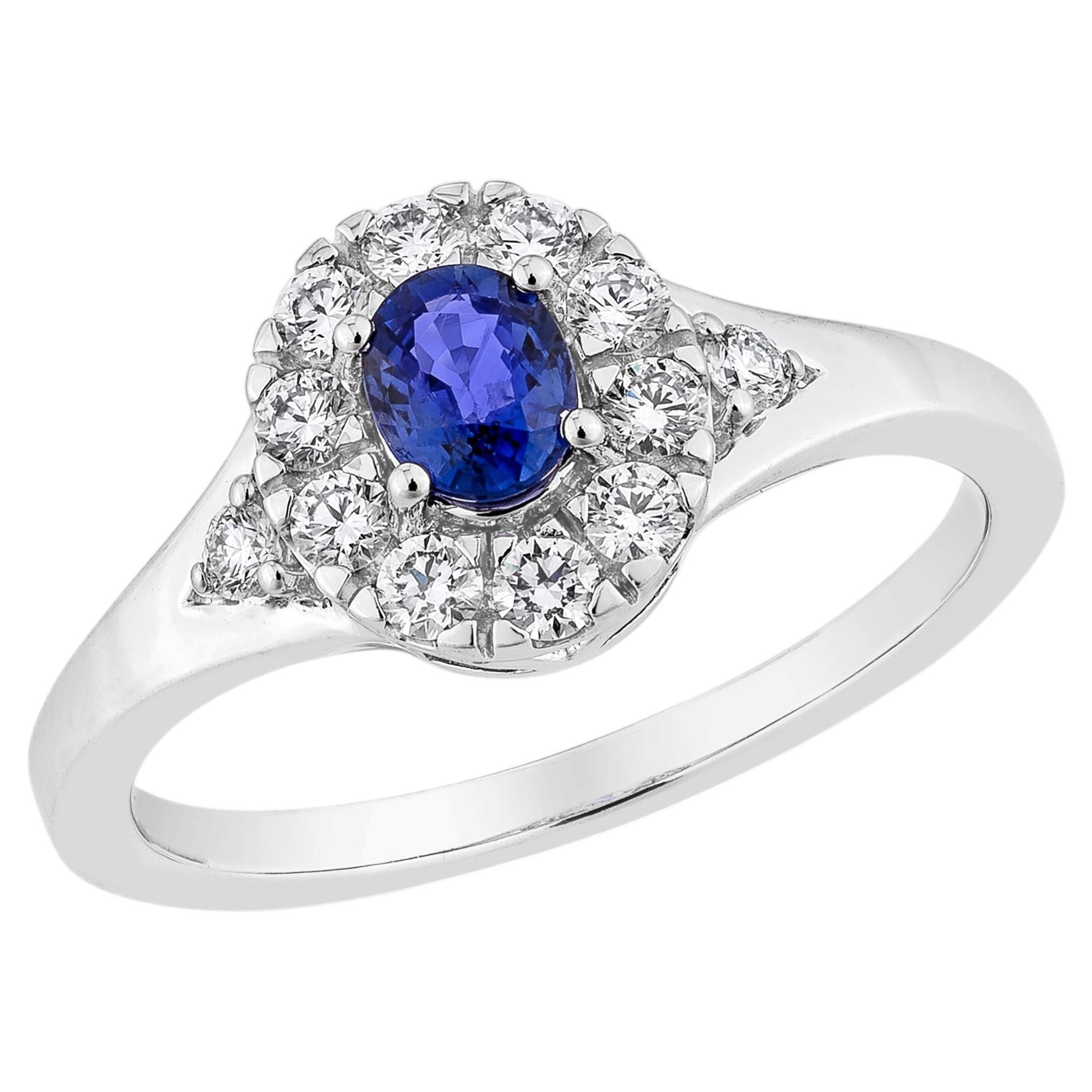 Sunita Nahata Blauer Saphir 0.38ct. Fancy Ring aus 18KWG mit Diamant.