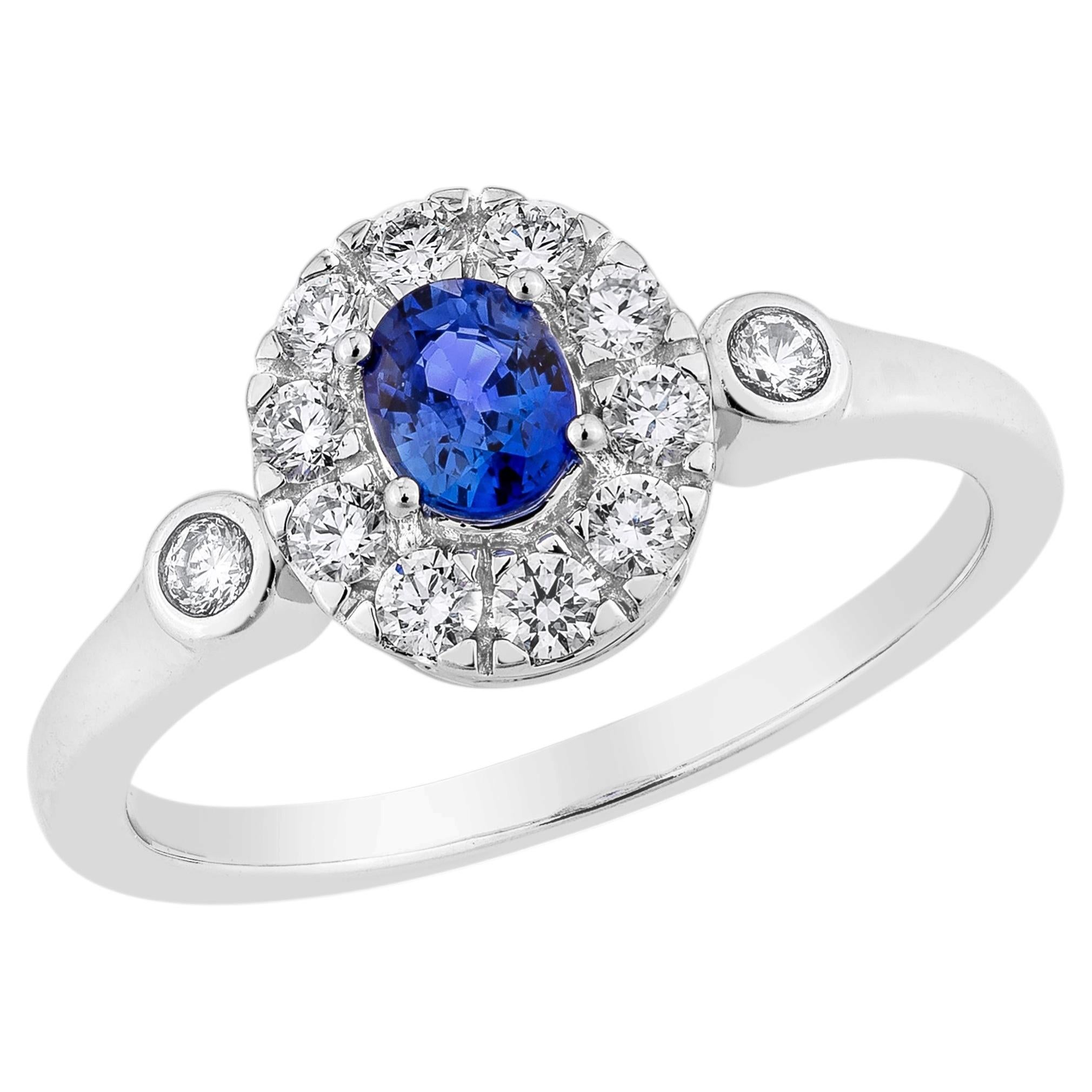 Sunita Nahata Blauer Saphir 0.39ct. Fancy Ring aus 18KWG mit Diamant.