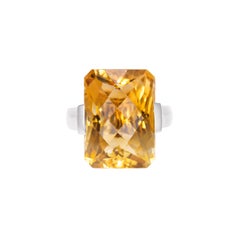 Sunita Nahata Citrine 13.99ct. Fancy Ring in 14KWG with Diamond.