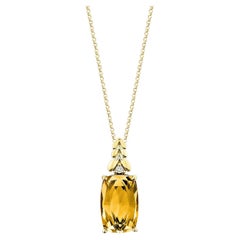 Sunita Nahata Citrine 4.03ct. Pendant in 14KYG with White Diamond.