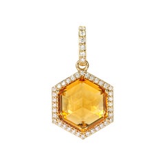 Sunita Nahata Citrine 4.85ct. Pendant in 18KYG with Diamond.