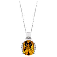 Sunita Nahata Citrino 6.25ct. Ciondolo in 14KWG con diamante Whiting.