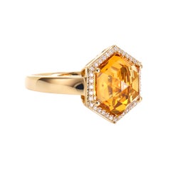 Sunita Nahata Citrine 6.76ct. Fancy Ring in 18KYG with Diamond.
