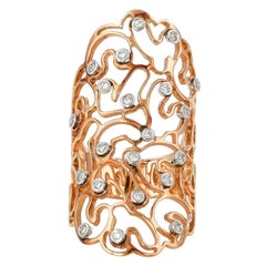 Sunita Nahata diamant 0,20 carat. Bague fantaisie en or blanc et rose 18 carats.