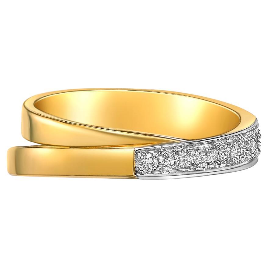 Sunita Nahata Diamant 0.23ct. Fancy Ring aus 18 Karat Weiß- und Gelbgold. im Angebot