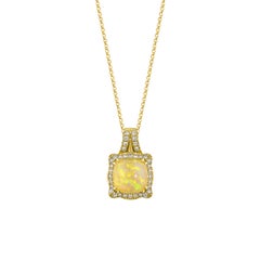 Sunita Nahata Ethiopian Opal 2.43ct. Pendant in 14KYG with White Diamond.