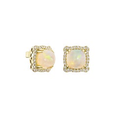 Sunita Nahata Ethiopian Opal 2.98ct. Earring in 14KYG with Diamond.