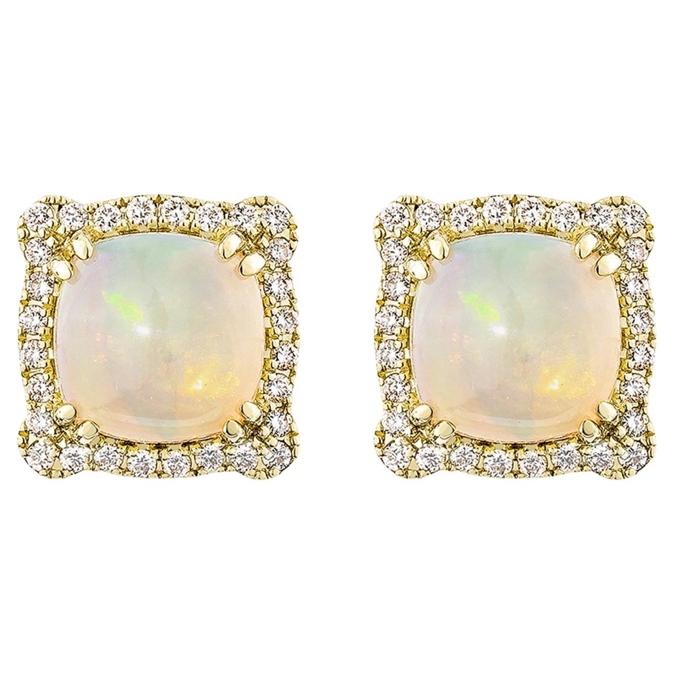 Sunita Nahata Ethiopian Opal 2.98ct. Earring in 14KYG with Diamond.
