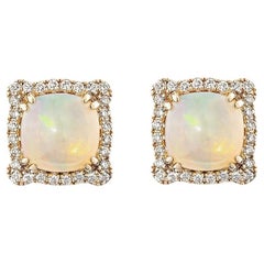 Sunita Nahata Ethiopian Opal 3.13ct. Earring in 14KRG with Diamond.