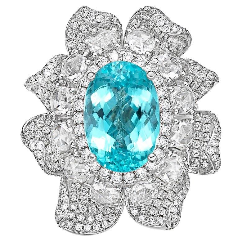 Anillo Sunita Nahata GRS Mozambique Paraiba 8.15Ct en 18KWG