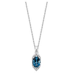 Sunita Nahata London Blue Topaz 1.39ct. Ciondolo in 14KWG con diamante Whiting.