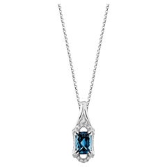 Sunita Nahata London Blue Topaz 1.78ct. Ciondolo in 14KWG con diamante Whiting.