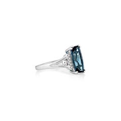 Sunita Nahata London Blue Topaz 2.74ct. Fancy Ring in 14KWG with Diamond.