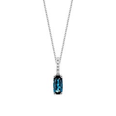 Sunita Nahata London Blue Topaz 2.76ct. Pendant in 14KWG with White Diamond.
