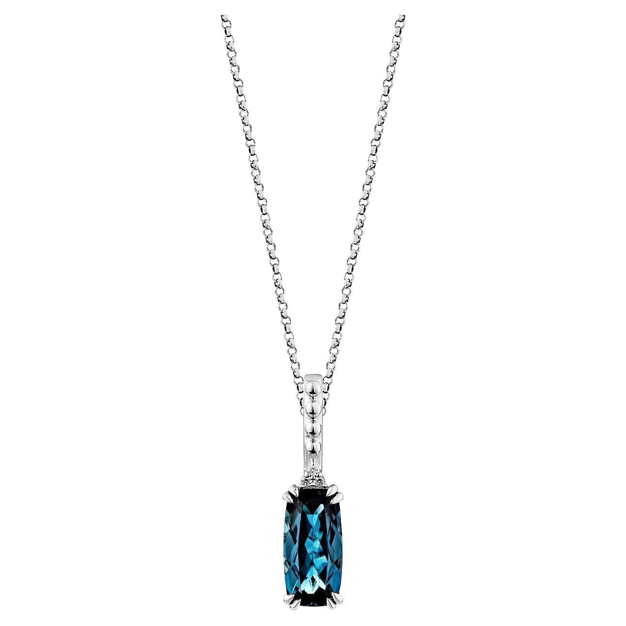 Sunita Nahata London Blue Topaz 2.76ct. Ciondolo in 14KWG con diamante Whiting.