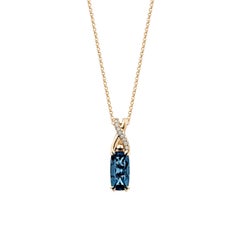 Sunita Nahata London Blue Topaz 2.79ct. Pendant in 14KRG with White Diamond.