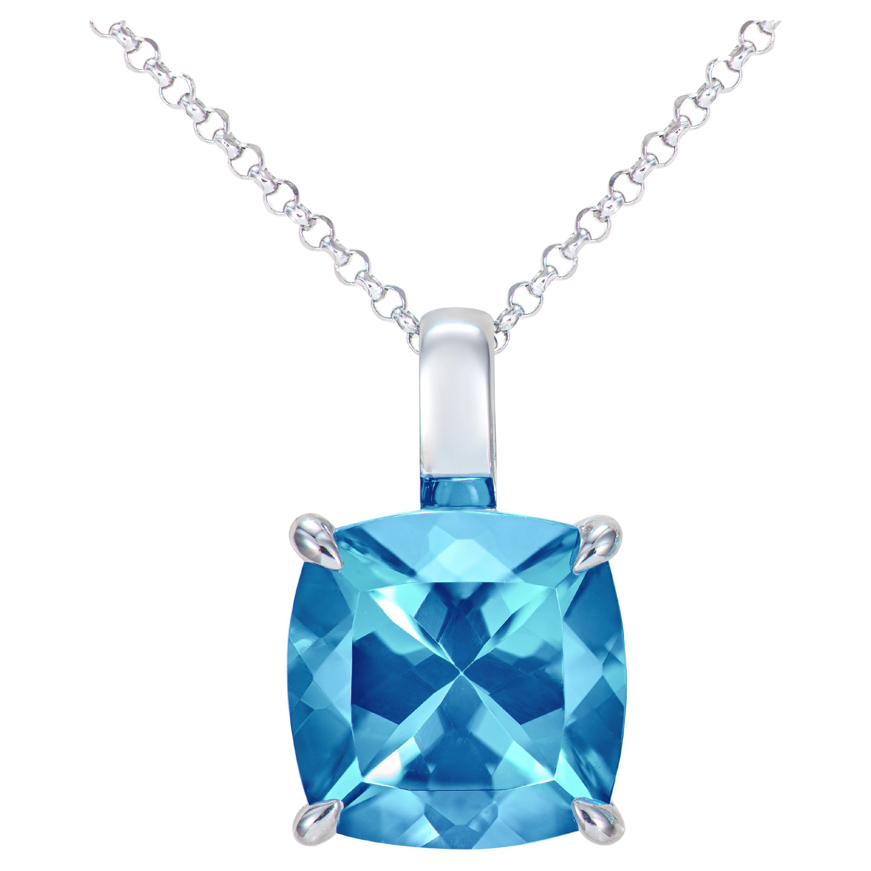 Sunita Nahata London Blue Topaz 2.82ct. Ciondolo in oro bianco 18 carati.