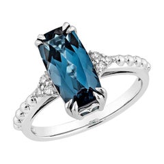 Sunita Nahata London Blauer Topas 2.84 Karat. Fancy Ring in 14KWG mit Diamant.